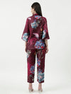 Floral Digital Printed Loungewear Shirt With Pant Set-PKC10253-S