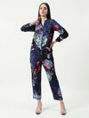 Floral Digital Printed Loungewear Shirt With Pant Set-PKC10252-S