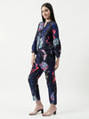 Floral Digital Printed Loungewear Shirt With Pant Set-PKC10252-S