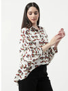 Spec Printed High-Low Shirt Top