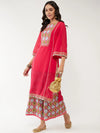 Wedding Inspired Solid Lace Kurta With Digital Printed Flared Palazzo Set