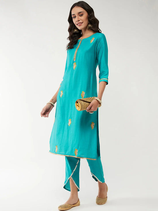 Fusion Embroidered Pastel Kurta