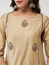 Fusion Embroidered Allover With Color-Blocking Kurta