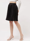 Solid Pleated Skirt-ZLB714BLCK-XS