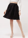 Solid Pleated Skirt-ZLB714BLCK-XS