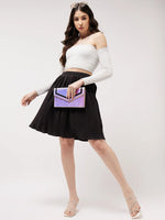 Solid Pleated Skirt-ZLB714BLCK-XS