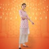 Festive Pastel Floral Lace Detailed Kurta