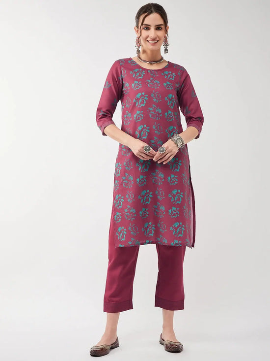 Casual Printed Kurta With Matching Pant Set