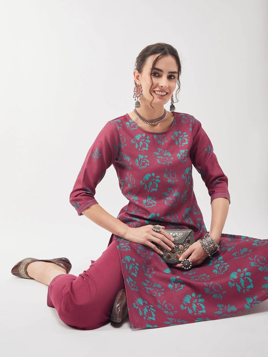 Casual Printed Kurta With Matching Pant Set