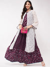 Mughal Printed Top With Skirt And Embroidered Shrug-PKC10074PNK-S