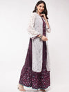 Mughal Printed Top With Skirt And Embroidered Shrug-PKC10074PNK-S