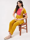 Festive Solid Yoke Short Kurti With Matching Pant Set