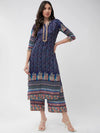 Digital Placement Printed Kurta With Lace Details And Matching Pant Set