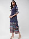 Digital Placement Printed Kurta With Lace Details And Matching Pant Set