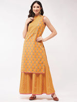 Wedding Inspired Sleeveless Digital Printed Kurta With Palazzo Set