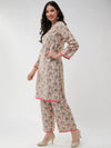 Digital Allover Printed Kurta With Lace At Yoke And Matching Pant Set