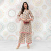 Digital Allover Printed Kurta With Lace At Yoke And Matching Pant Set