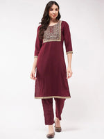 Festive Gold Embroidered Square Neck-Patch Kurta With Laces