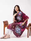 Wedding Inspired Digital Big Floral Printed Kaftan Kurta