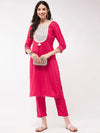 Festive Embroidered U- Neck-Patch Kurta With Laces