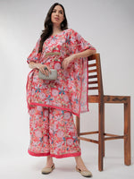 Wedding Inspired Digital Floral Printed Kaftan Style Kurta