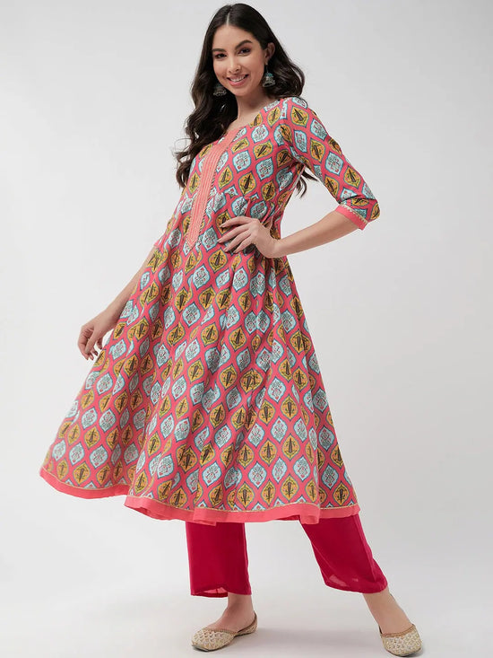 Wedding Inspired Digital Printed Multicolor Flared Kurta