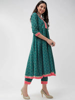 Wedding Inspired Digital Printed Kalidaar V-Neck Flared Kurta