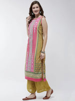 Jaipur Haat Placement Sleeveless Kurta-PK4409GRN-S