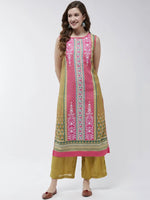 Jaipur Haat Placement Sleeveless Kurta-PK4409GRN-S