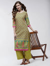 Jaipur Haat Placement Allover Kurta-PK4411GRN-S