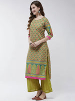 Jaipur Haat Placement Allover Kurta-PK4411GRN-S