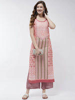 Jaipur Haat Strappy Placement Kurta-PK4407PNK-S