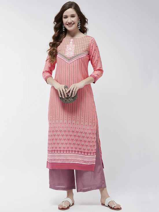 Jaipur Haat V-Shape Placement Kurta-PK4406PNK-S