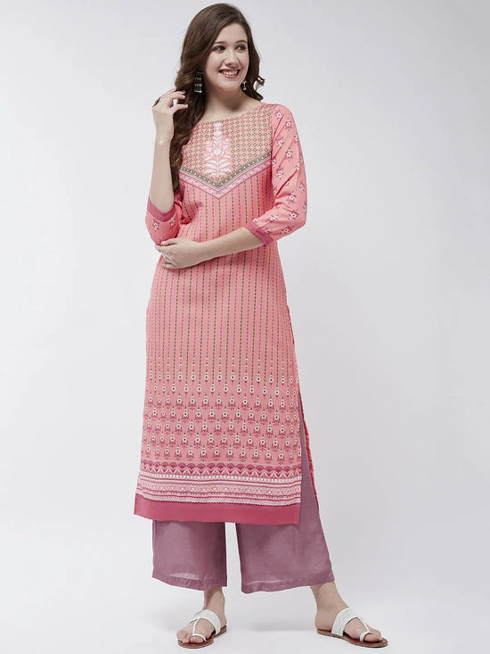 Jaipur Haat V-Shape Placement Kurta-PK4406PNK-S