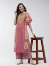 Jaipur Haat Placement Kurta With Flared Sleeves-PK4404PNK-S