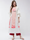 Double Layered Flamingo Printed Kurta-PK4372WHT-S