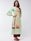 Double Layered Flamingo Printed Kurta-PK4372GRN-S