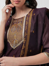 Festive Jacquard Neck Patch Kurta With Dupatta And Matching Pants-PKC10197-S