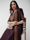 Festive Jacquard Neck Patch Kurta With Dupatta And Matching Pants-PKC10197-S