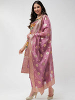 Brocade Jacquard Festive Kurta With Dupatta And Matching Pants-PKC10202-S