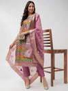 Brocade Jacquard Festive Kurta With Dupatta And Matching Pants-PKC10202-S