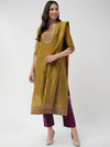 Festive Jacquard Neck Patch Kurta With Dupatta And Matching Pants-PKC10199-S