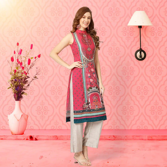 Wedding Inspired Sleeveless Digital Printed Kurta