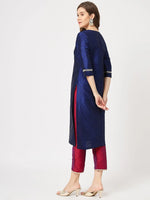 Festive Self Embroidered Buti Kurta With Contrasting Pants