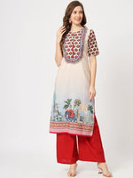 Wedding Inspired Digital Printed Kurta With Front Yoke