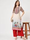 Wedding Inspired Digital Printed Kurta With Front Yoke