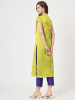 Festive U-Shape Embroidered Kurta With Contrasting Pants