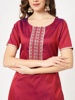 Festive Embroidered Round Neck Kurta And Contrasting Pants