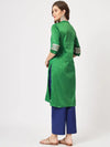 Festive Placket Embroidered Kurta With Contrasting Pants