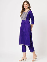 Festive Embroidered Kurta With Matching Pants